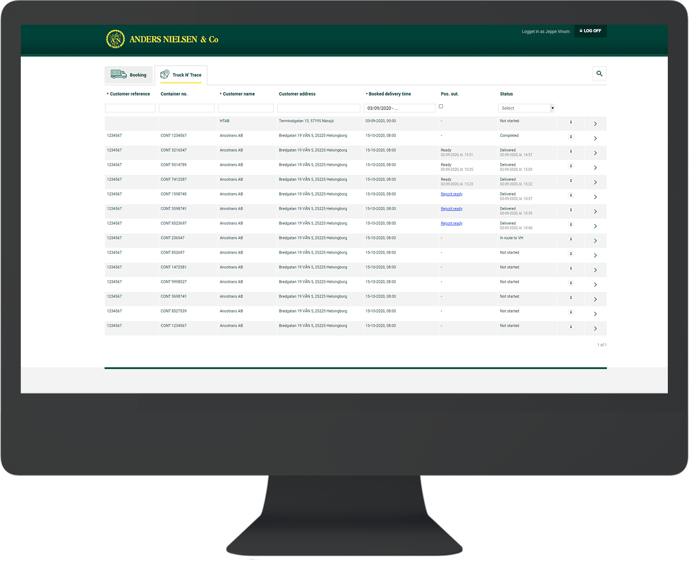 truckntrace-computer Layout of the truckntrace system
